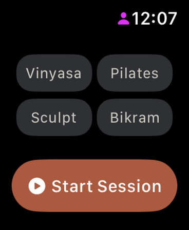 HeatLab on Apple Watch showing the start screen with class options